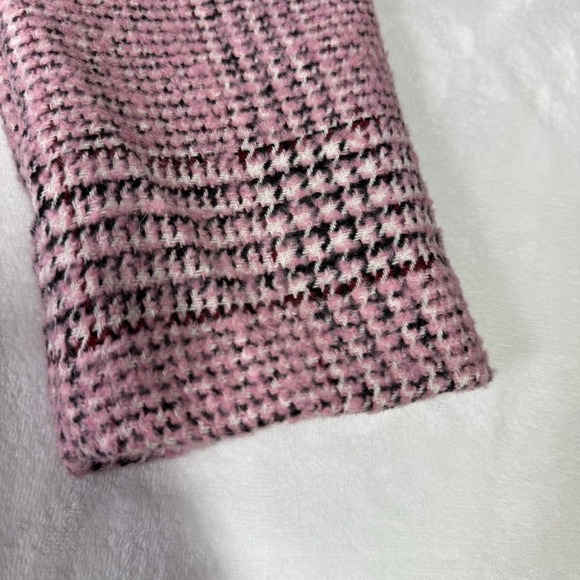 Steve Madden Gemini Coat XL Pink Plaid Peacoat Overcoat Knit Soft Luxury NWT - Picture 12 of 13